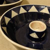 rörstrand keramik stager mørkeblå hvide lertøj
